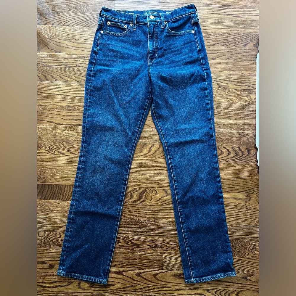 J CREW ‘96 Straight Indigo Denim Blue Jeans High Rise Retro Casual 27 Tall